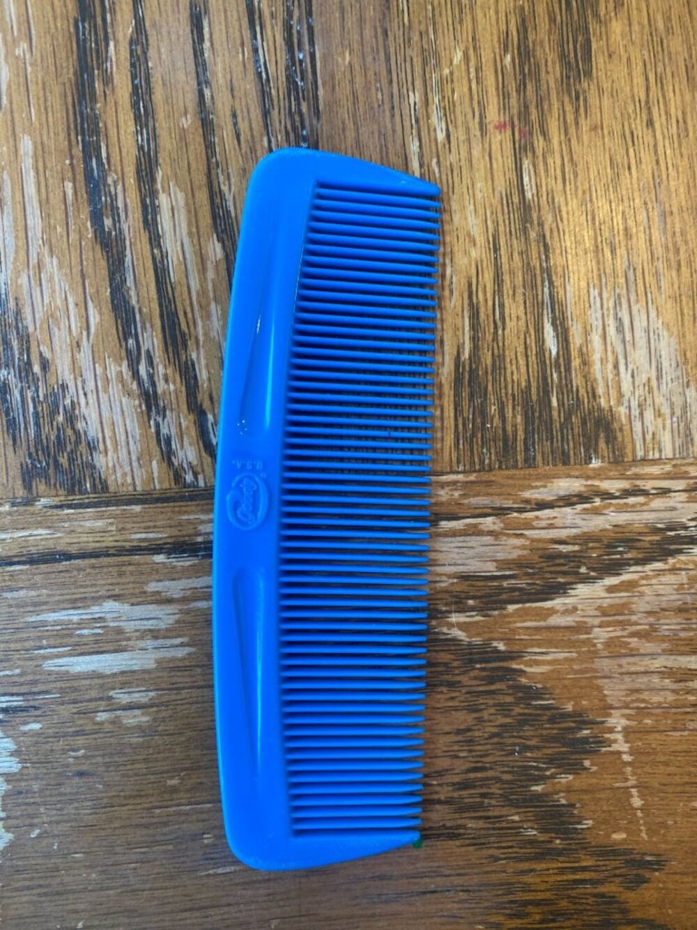 Goody Blue Hair Comb 5" Vintage USA-Made Durable Plastic Fine Tooth